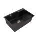 Кухонная мойка Platinum Handmade PVD 650х430х220 черная (толщина 3,0/1,5+ дозатор в комплекте) - Фото № 3