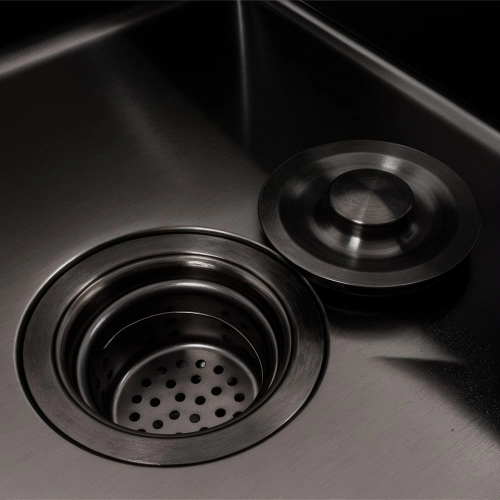 Kitchen sink CM 78*50 L PVD black VALESO Handmade 3.0/1.0 - Фото № 4
