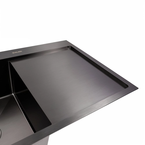 Kitchen sink CM 78*50 L PVD black VALESO Handmade 3.0/1.0 - Фото № 2