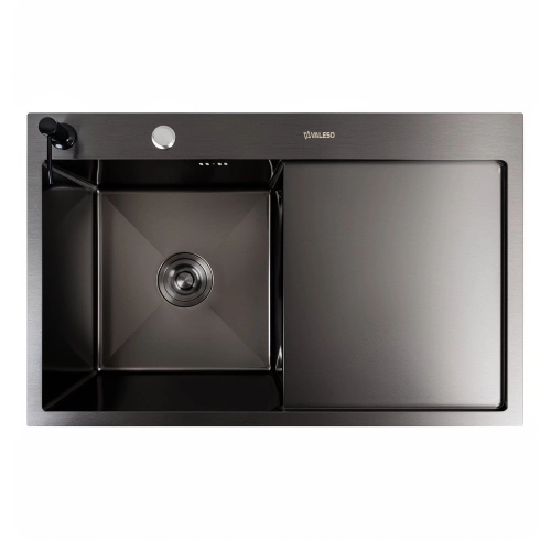 Kitchen sink CM 78*50 L PVD black VALESO Handmade 3.0/1.0