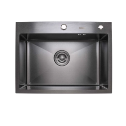 Kitchen sink 6045 stainless steel PVD black DÉCOR VALESO Handmade (3.0/1.0)