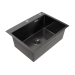 Kitchen sink 6045 stainless steel PVD black DÉCOR VALESO Handmade (3.0/1.0) - Фото № 1