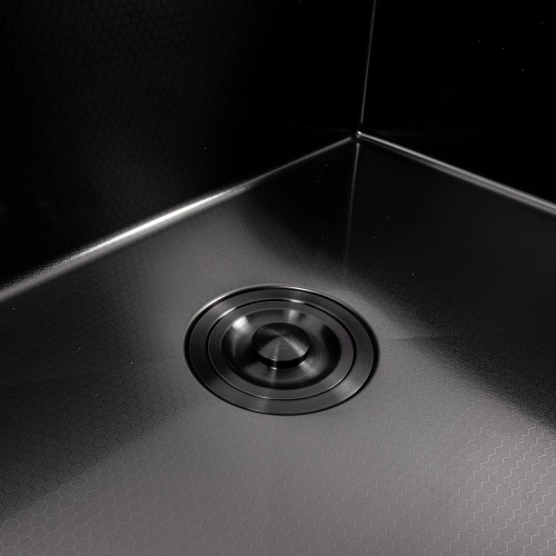 Кухонна мийка 60*50 PVD чорна DÉCOR VALESO Handmade ECN (2,0/0,5) - Фото № 4