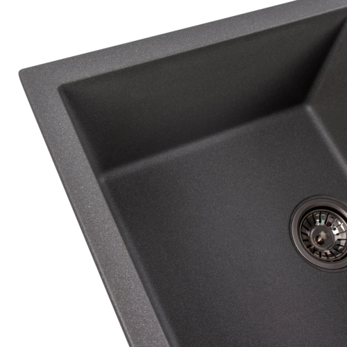 Granite kitchen sink Platinum 7950 Selena matte Gray monsoon - Фото № 3