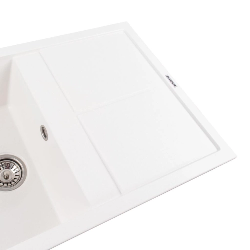 Granite kitchen sink Platinum 7950 Selena matte Snow White - Фото № 5