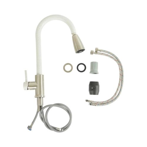 Смеситель с выдвижным изливом Platinum KT 8203 (8614) Топаз комби - Фото № 1