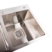 Кухонная мойка Platinum Handmade HDB 780х430х230 на две чаши (квадратный сифон, 3.0/1.0) - Фото № 1