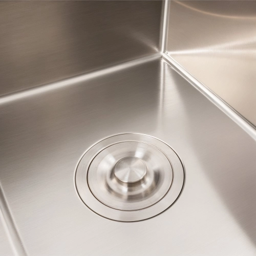 Kitchen sink CM 58*48 L stainless steel VALESO Handmade (round siphon 3.0/1.0) - Фото № 4