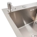 Kitchen sink CM 58*48 L stainless steel VALESO Handmade (round siphon 3.0/1.0) - Фото № 3