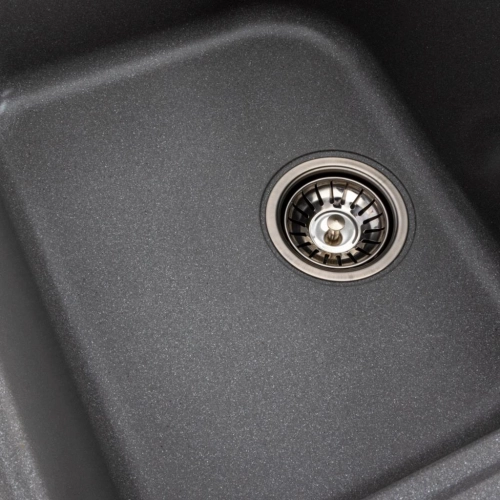 Granite kitchen sink Platinum 7950 Equatoria matte Gray Monsoon - Фото № 5