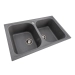 Granite kitchen sink Platinum 7950 Equatoria matte Gray Monsoon - Фото № 2