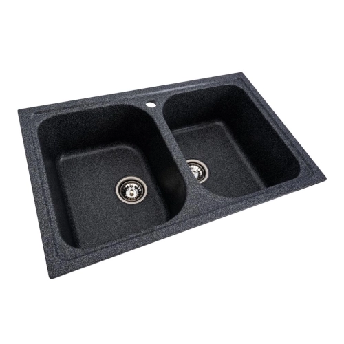 Granite kitchen sink Platinum 7950 Equatoria matte Graphite - Фото № 2
