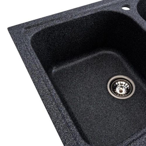Granite kitchen sink Platinum 7950 Equatoria matte Graphite - Фото № 4