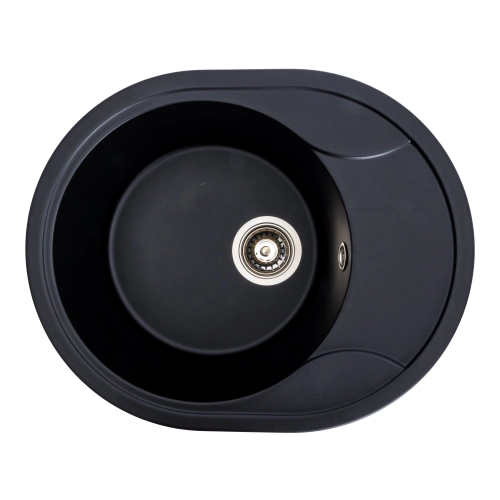 Гранітна мийка для кухні Platinum 5847 ONYX матова (чорна)