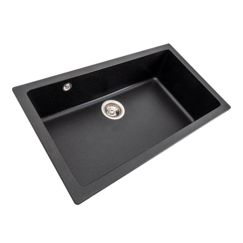 Granite kitchen sink Platinum 7945 Paruana matte Black metallic - Фото № 1