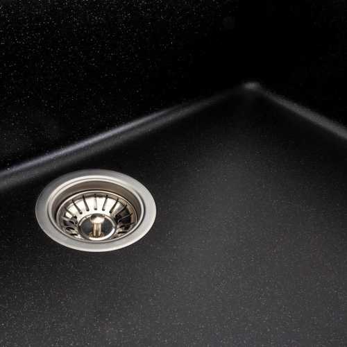 Granite kitchen sink Platinum 7945 Paruana matte Black metallic - Фото № 4