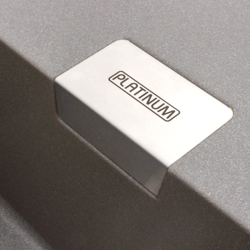Гранітна мийка для кухні Platinum 8650 DIAMOND матова (сірий мусон) - Фото № 5
