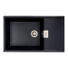 Granite kitchen sink Platinum 8650 DIAMOND matte (black metallic)