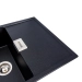 Granite kitchen sink Platinum 8650 DIAMOND matte (black metallic) - Фото № 3
