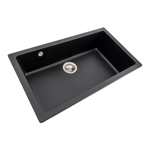 Granite kitchen sink Platinum 7945 Paruana matte Black - Фото № 1