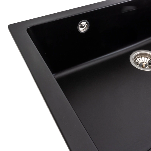 Granite kitchen sink Platinum 7945 Paruana matte Black - Фото № 3