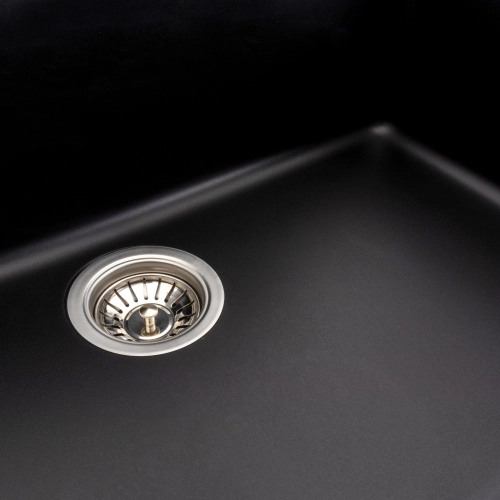 Granite kitchen sink Platinum 7945 Paruana matte Black - Фото № 4