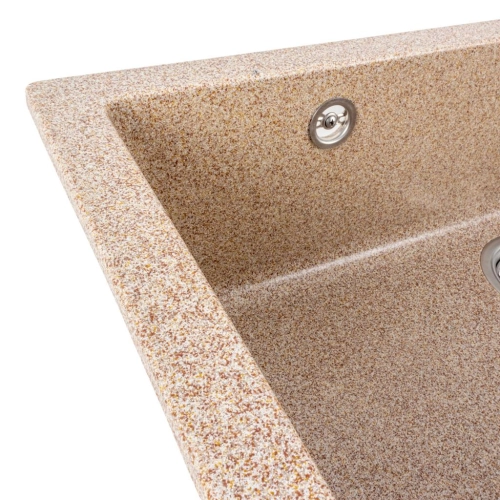 Granite kitchen sink Platinum 7945 Paruana matte Caramel - Фото № 3