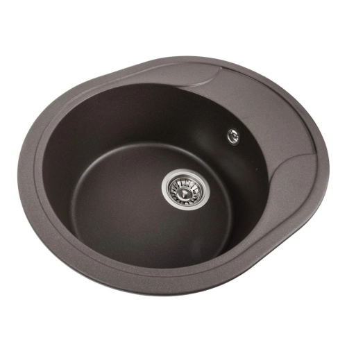 Granite kitchen sink Platinum 5847 ONYX matte Dark rock - Фото № 1