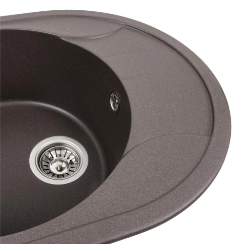 Granite kitchen sink Platinum 5847 ONYX matte Dark rock - Фото № 2