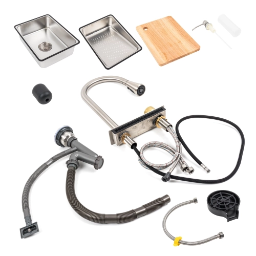 Кухонная мойка 75*45B PVD сатин Platinum Handmade "ВОДОСПАД" - Фото № 10