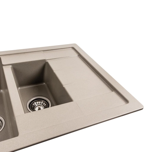 Granite kitchen sink Platinum 7850W TOSKANA matte Titanium - Фото № 2