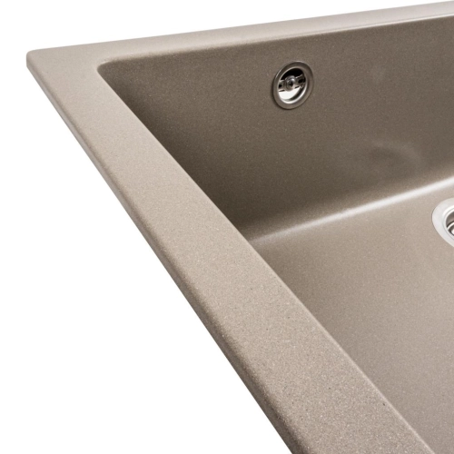 Granite kitchen sink Platinum 7945 Paruana matte Titanium - Фото № 3