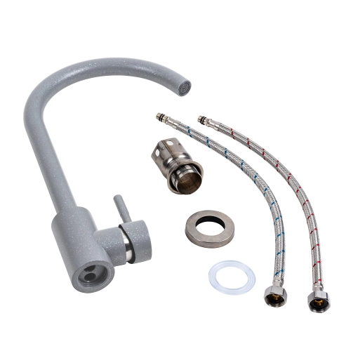 Смеситель кухонный VALESO 56 B NESP (3008 А) серый металлик - Фото № 1