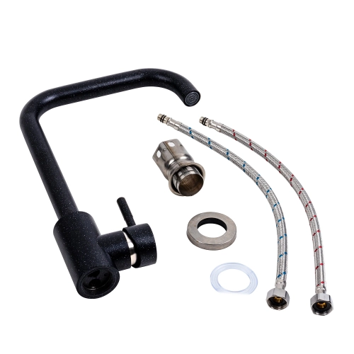 Смеситель кухонный Platinum NS02B (3008B-NA) черный металлик - Фото № 1