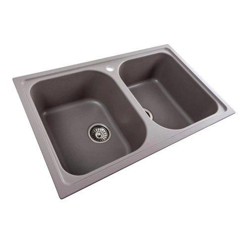 Granite kitchen sink Platinum 7950 Equatoria matte Dune - Фото № 1