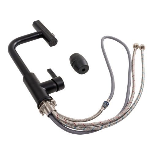 Смеситель кухонный XK09B Platinum PVD черный - Фото № 4