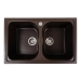 Granite kitchen sink Platinum 7950 Equatoria matte Dark rock - Фото №1