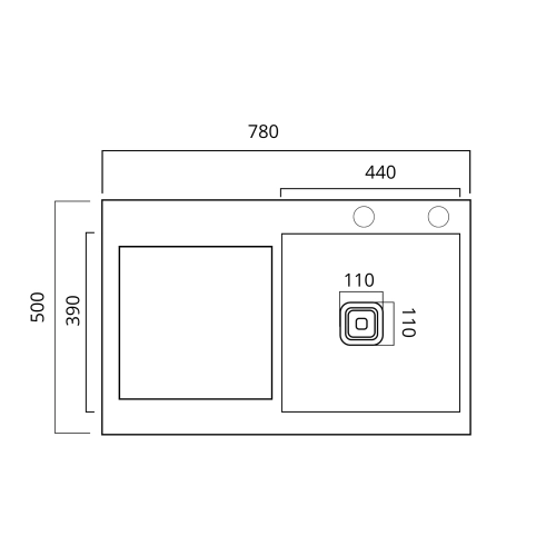 Кухонная мойка 78*50С R нержавейка Platinum Handmade (углубленная полка, 3.0/1.0 мм) - Фото № 5
