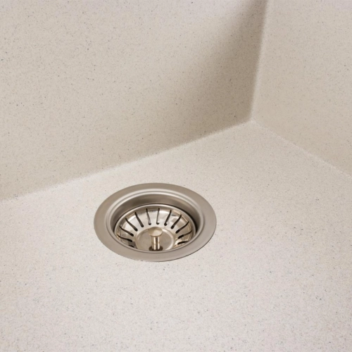 Granite kitchen sink Platinum 9651 ATLAS matte White with dots - Фото № 4