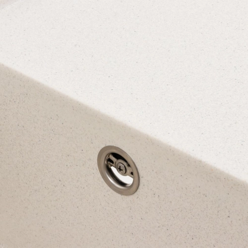 Granite kitchen sink Platinum 9651 ATLAS matte White with dots - Фото № 5