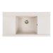 Granite kitchen sink Platinum 9651 ATLAS matte White with dots - Фото №1