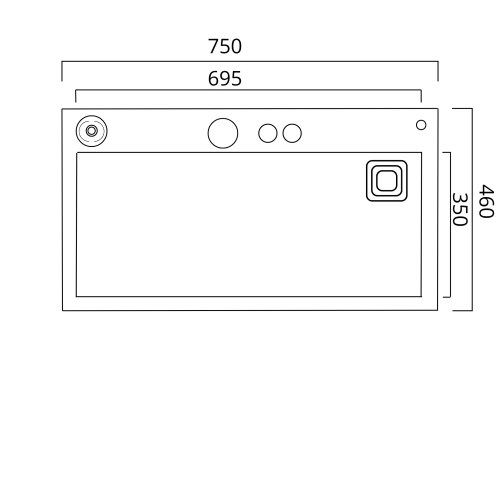 Кухонная мойка 75*46D PVD черная Platinum Handmade "ВОДОСПАД" - Фото № 10
