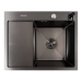 Kitchen sink CM 58*48 R black PVD VALESO Handmade (round siphon 3.0/1.0) - Фото №1