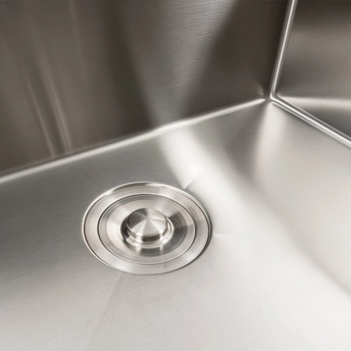 Кухонная мойка нержавейка 60х50 Platinum Handmade с подставкой для ножей (сифон круглый, 3,0/0,8) - Фото № 4