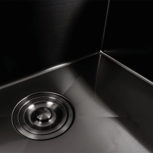 Кухонна мийка чорна PVD 78*46 Platinum Handmade - Фото № 3