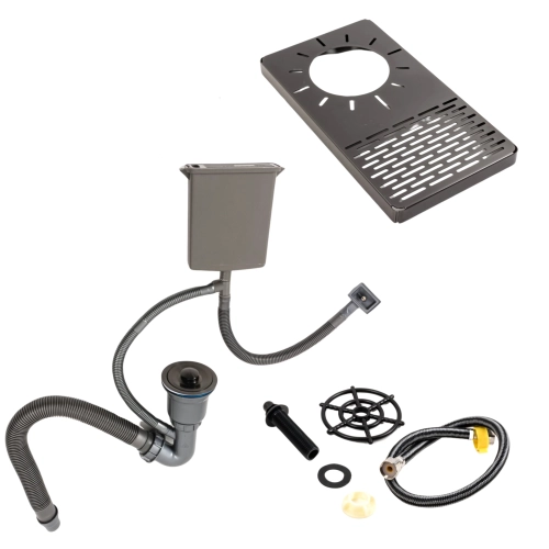 Кухонна мийка чорна PVD 78*46 Platinum Handmade - Фото № 7