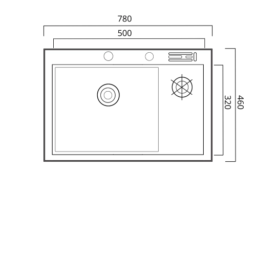 Кухонная мойка нержавейка 78*46 Platinum Handmade - Фото № 6