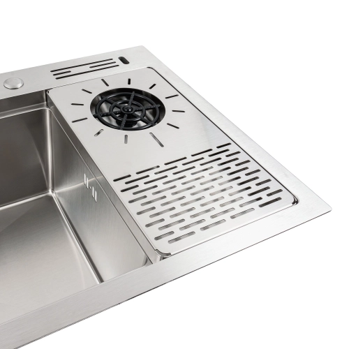 Кухонная мойка нержавейка 78*46 Platinum Handmade - Фото № 2