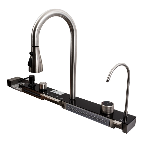 Кухонная мойка 75*45М сатин Platinum Handmade "Водопад" - Фото № 7