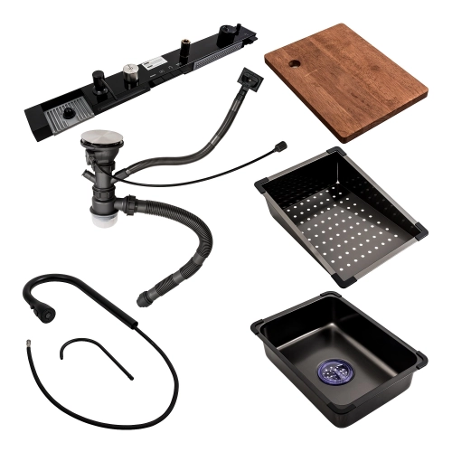 Кухонная мойка 75*45М сатин Platinum Handmade "Водопад" - Фото № 9